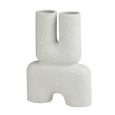 Ceramic Abstract U-Shaped Decorative Vase - White - Roche River Decor