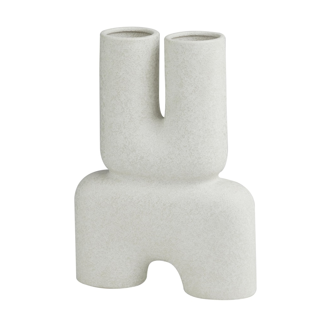 Ceramic Abstract U-Shaped Decorative Vase - White - Roche River Decor