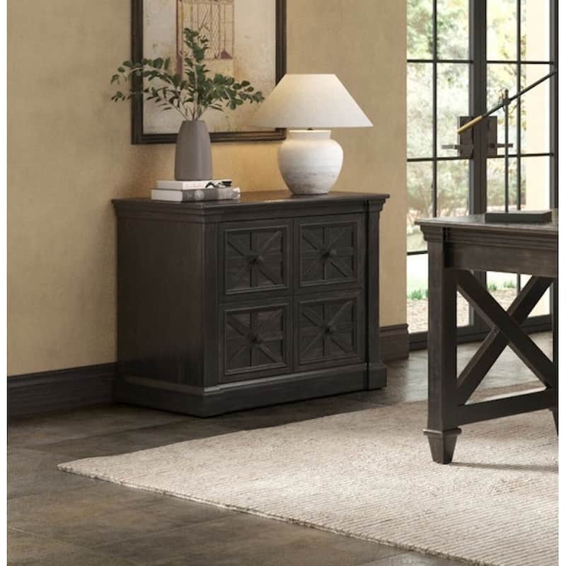 Traditional Wood Lateral File, Storage File Drawer, Office File Drawer, Fully Assembled Dark Brown - Dark Brown