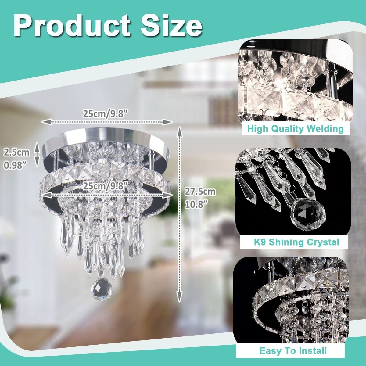 Modern Small Closet Chandelier LED Ceiling Light Fixtures