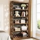 preview thumbnail 4 of 11, 6-Tier Rustic Bookshelf, 70-Inch Wooden 5 Shelf Bookcase - 11.81"D x 31.5"W x 70.47"H