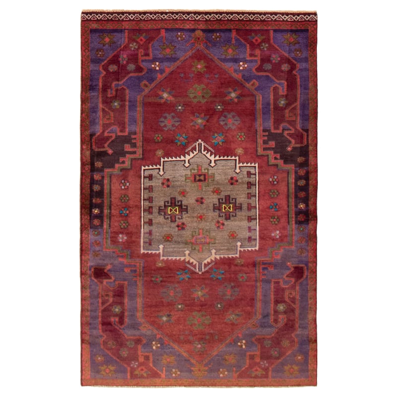 ECARPETGALLERY Hand-knotted Anadol Dark Red Wool Rug - 4'3 x 6'10 - Dark Red - 4'3 x 6'10