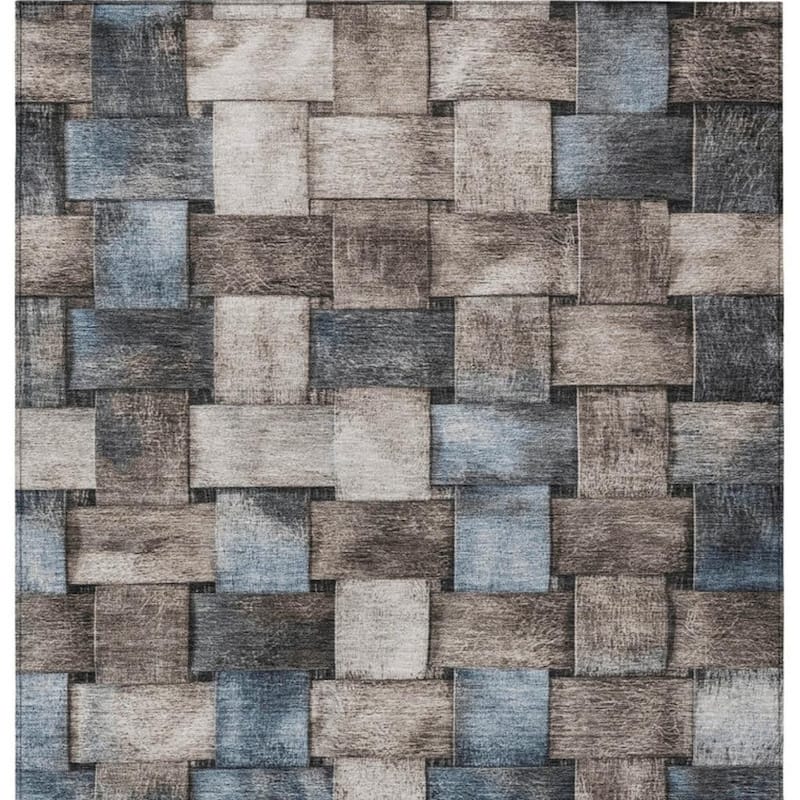 HomeRoots Striped Transitional Rectangle Outdoor Rug