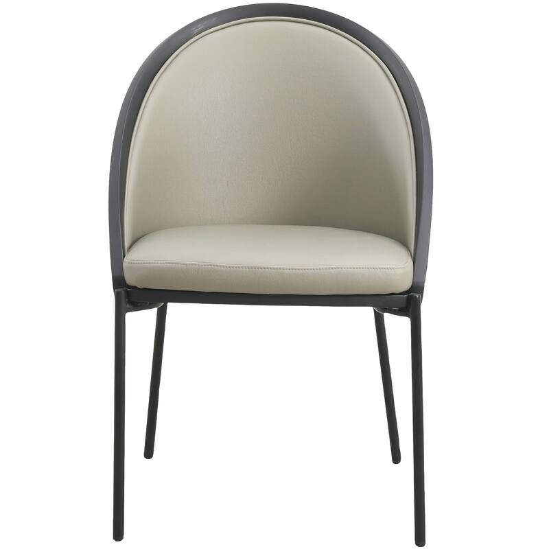 Vinyl Dining Chair with Curved Back and Stainless Steel Legs Set of 4