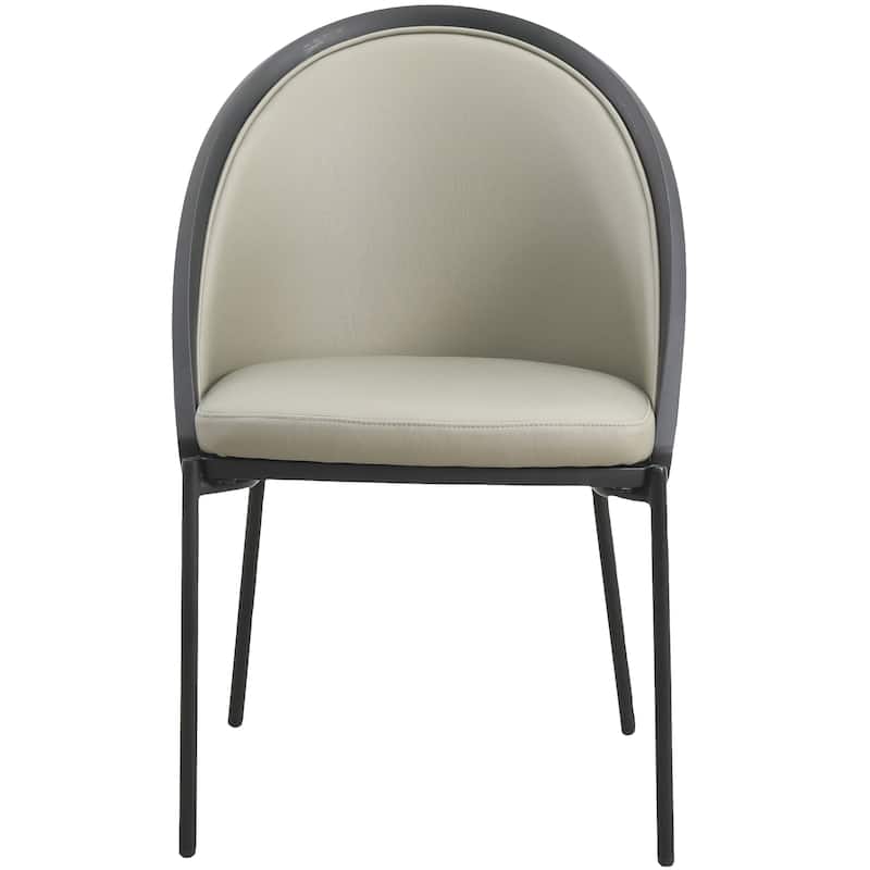 Urbane Dining Chair in Vinyl Fabric with Curved Back and Stainless Steel Legs Set of 2