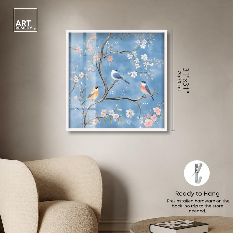 Birds in the Branches II Shadowbox by Art Remedy
