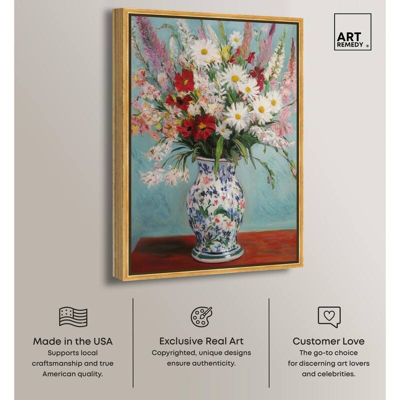 Flowers on a Table Canvas by Art Remedy