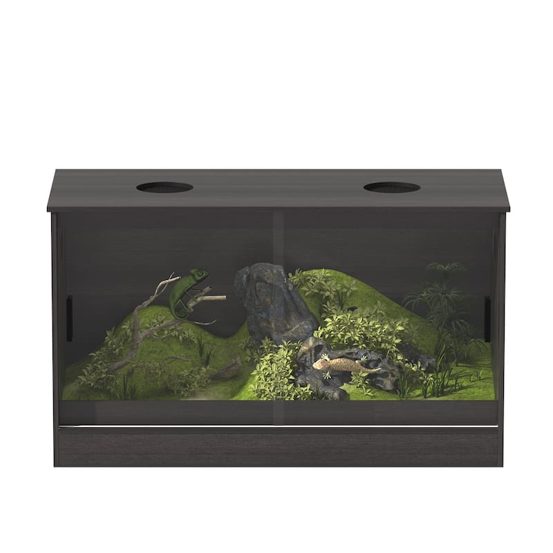 Glass Terrarium Tank with Ventilation Reptile & Amphibian Enclosure Hamster Cage Bunny Hideout Small Animals