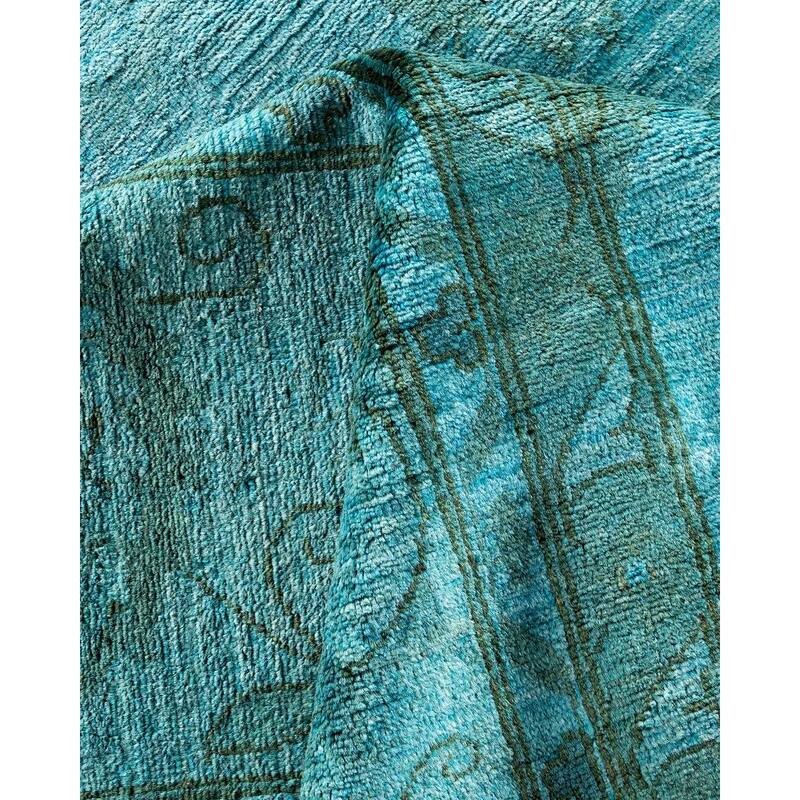 Vibrance, One-of-a-Kind Hand-Knotted Area Rug - Blue, 12' 0" x 14' 8" - 12' 0" x 14' 8"
