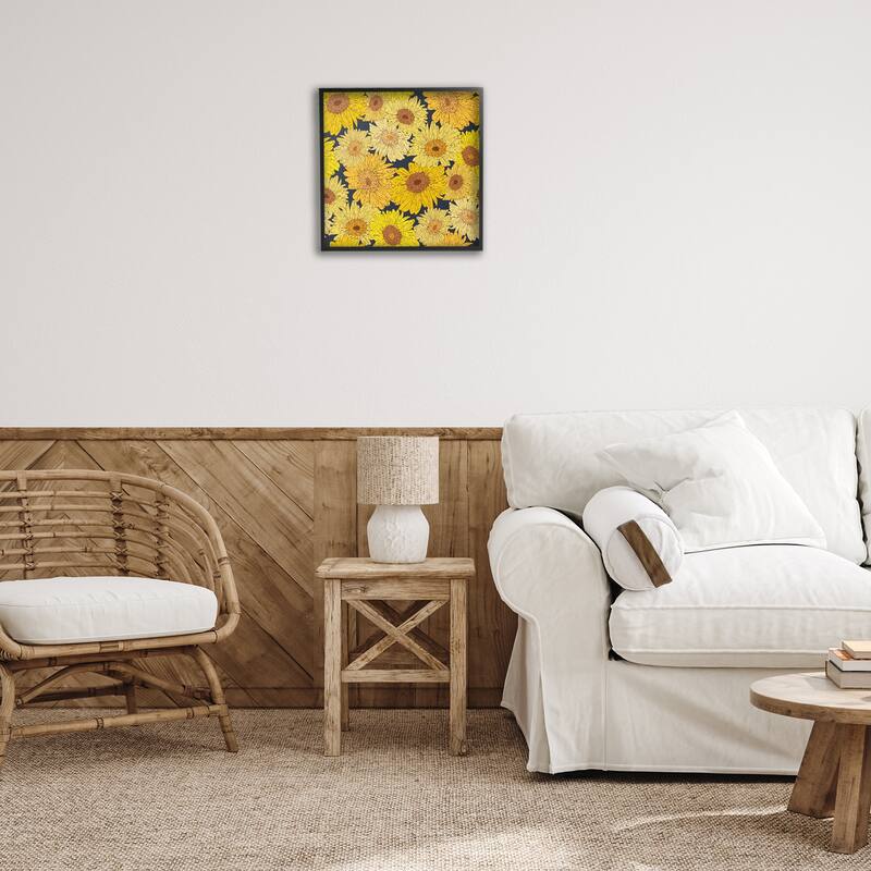 Stupell Charming Country Sunflowers Pattern Framed Giclee Art Design By Sazerelli Designs