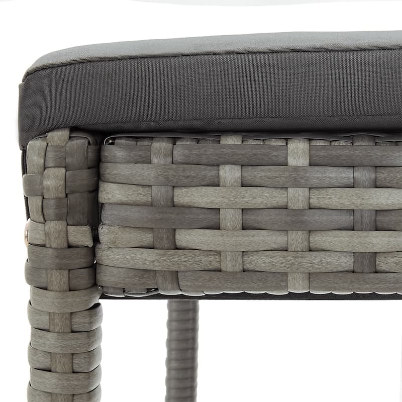 vidaXL Garden Bar Set Grey Solid Acacia Wood Medium Removable Covers - 23.6 x 23.6 x 41.3