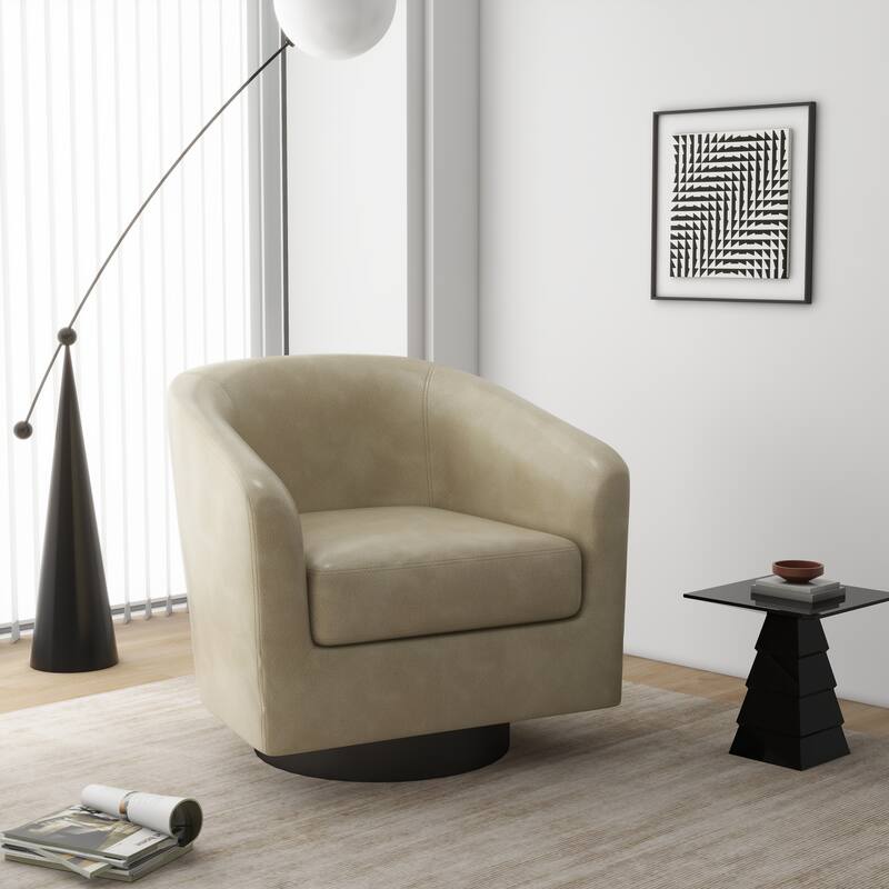 Modern 360°Swivel Accent Chairs Barrel Armchairs
