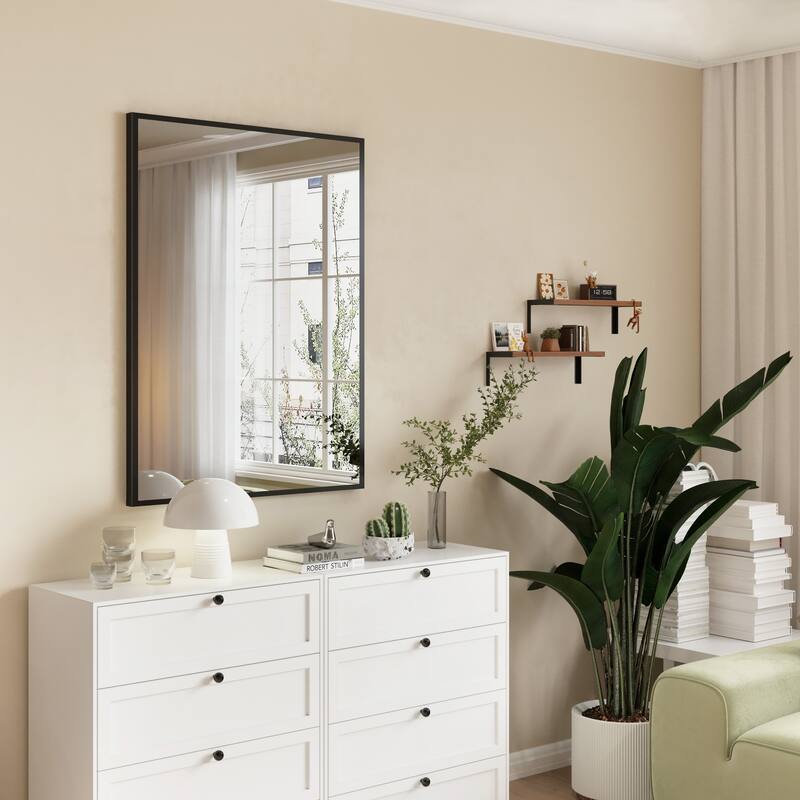 Aluminum Alloy Framed Wall Mounted Bathroom Vanity Accent Mirror in