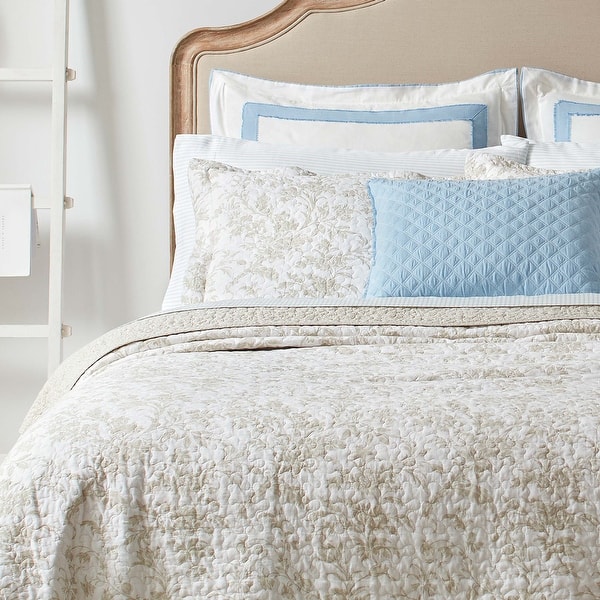 Laura Ashley Amberley Biscuit Reversible Cotton Quilt Set - On Sale - Bed  Bath & Beyond - 9810655