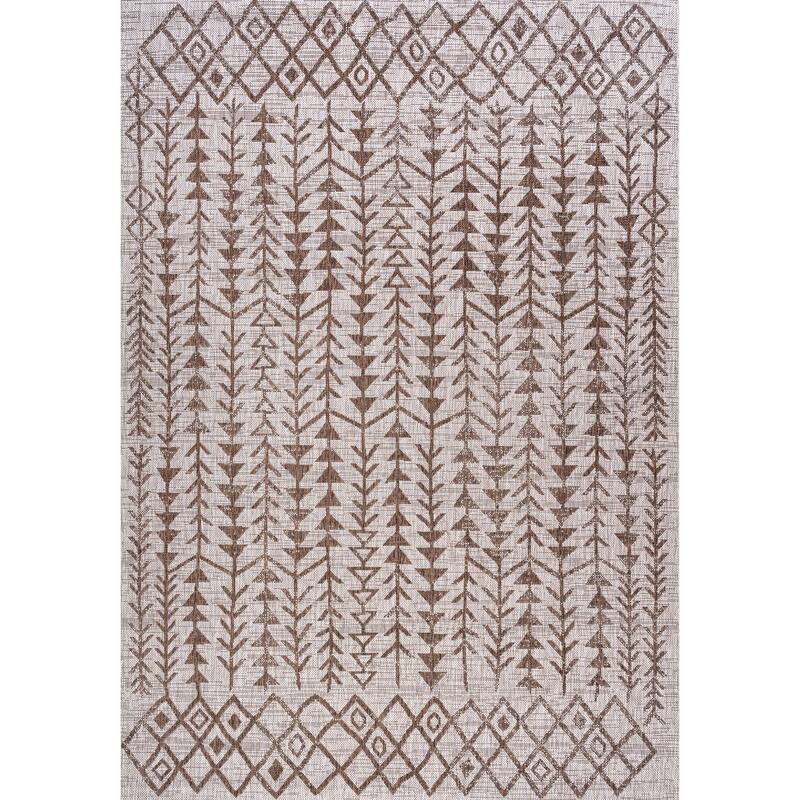 JONATHAN Y Sukie Bohemian Geometric Indoor/Outdoor Area Rug - 5 X 8 - Beige/Brown