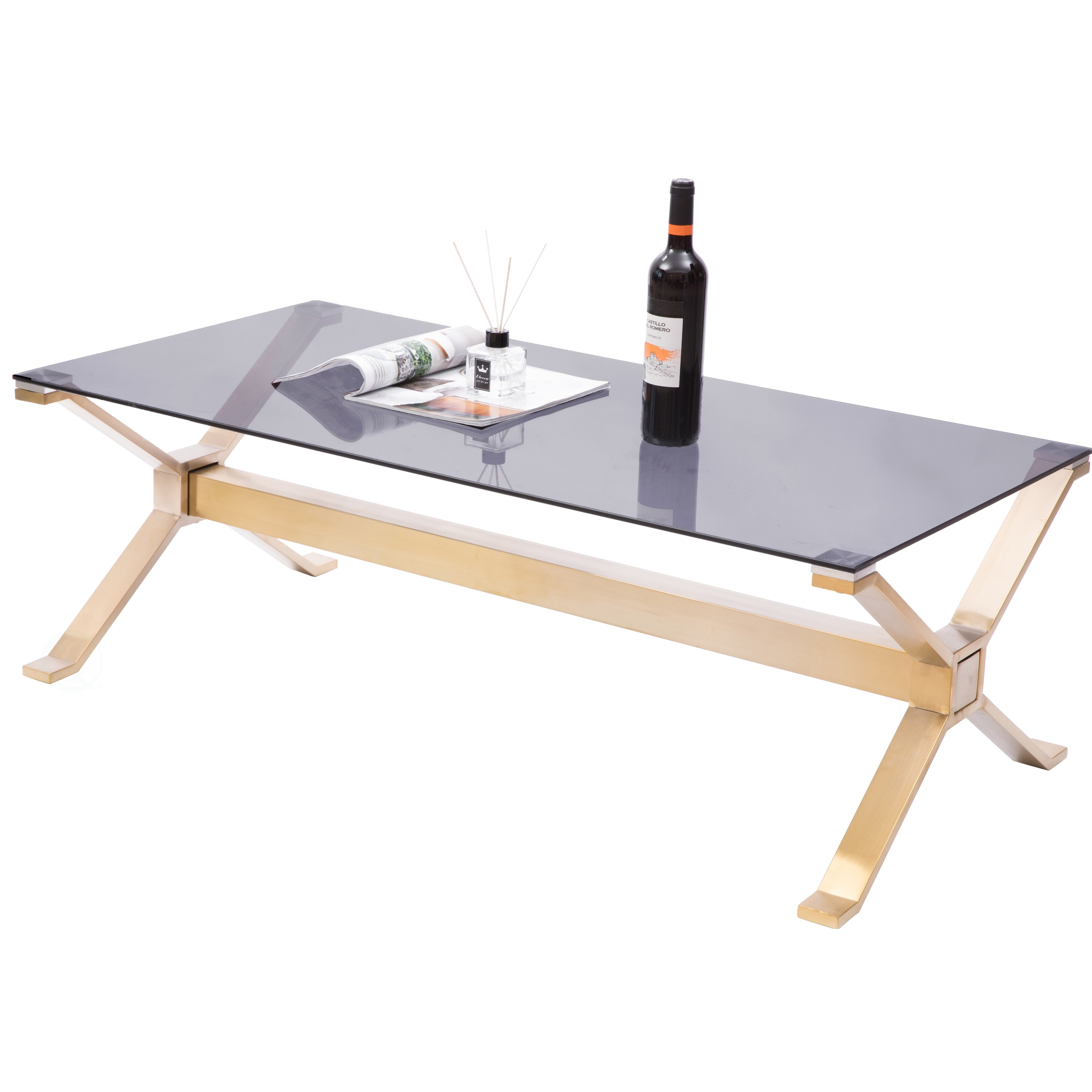 Rectangular Gold Stainless Steel Metal Smoked Glass Coffee Table 23 X 47 X 16 On Sale Overstock 29893756 Get the best deals on glass square coffee tables. rectangular gold stainless steel metal smoked glass coffee table 23 x 47 x 16