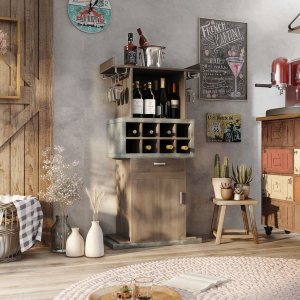 Furniture Of America Fula Modern Brown 8 Bottle Cabinet Wine Cabinet Overstock 26638345
