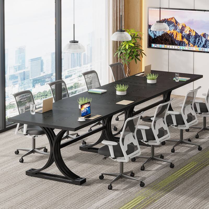 Modern 5FT Wood Metal Conference Meeting Table for 4 People
