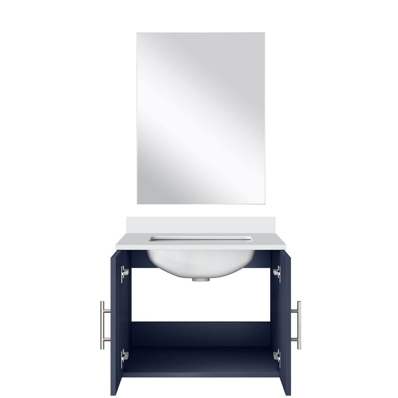 Bathroom Vanity Set with Marble Top, Single Hole Faucet, Mirror Included, Stainless Steel