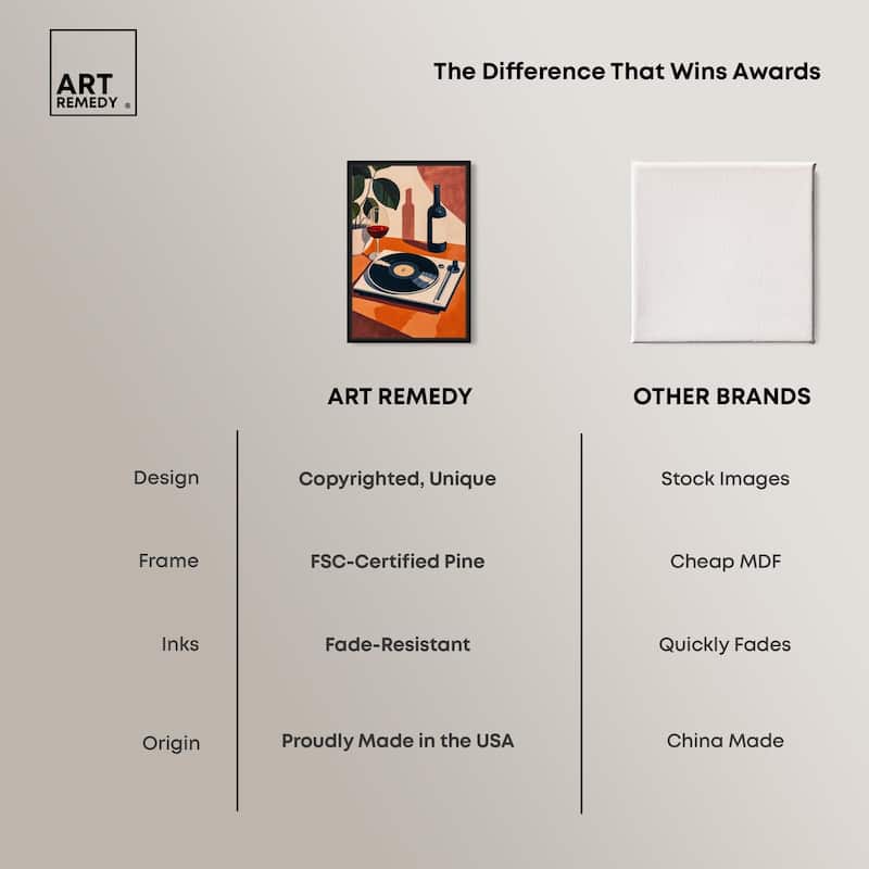 Vinyl and Wine Canvas by Art Remedy