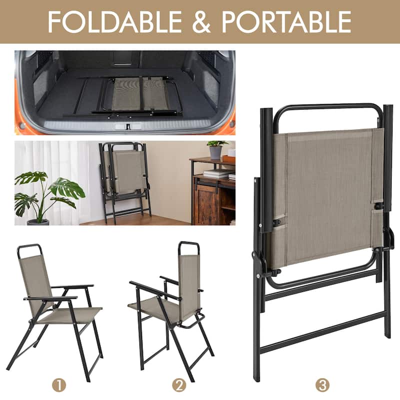 Yaheetech 2pcs Folding Dining Chairs All-weather Folding Lawn Chairs