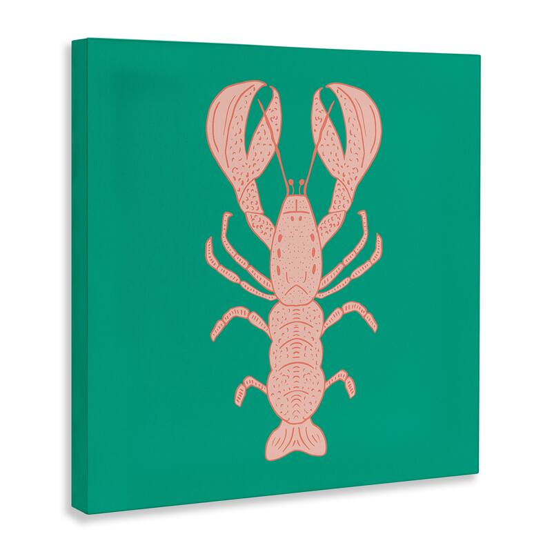 Stupell Minimal Pink & Green Lobster Canvas Wall Art Design By Sazerelli Designs