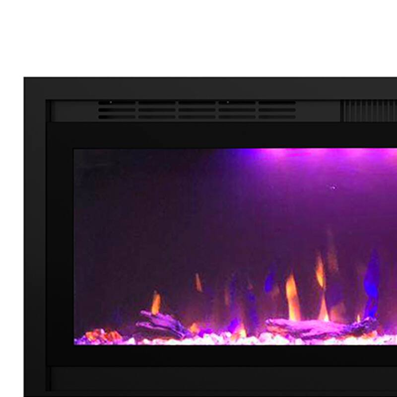 52" 1500W Inserted Wall Mounted Modern Smart Electric Fireplace Heater with APP Control and Remote