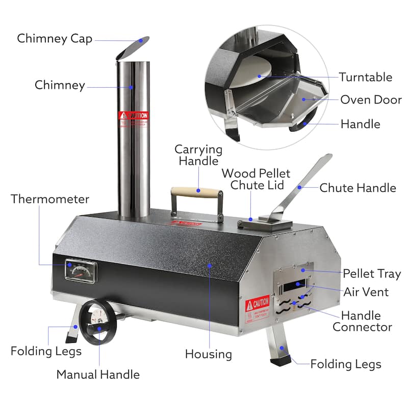 Semi-Automatic Outdoor Portable Wood Fired Pizza Oven