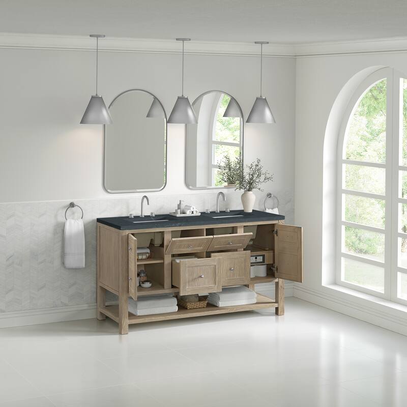Breckenridge 60" Double Vanity, Whitewashed Oak - 60D