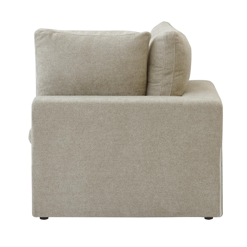 Living Room Sofa V-shaped Linen Modular Sofa Multiple Cushions Corner Couch