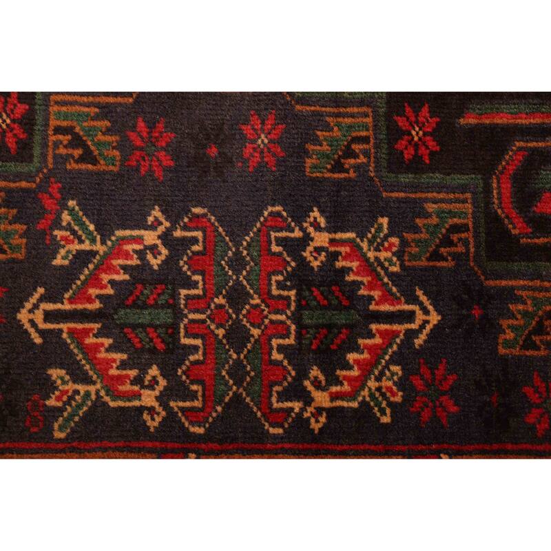 ECARPETGALLERY Hand-knotted Teimani Dark Navy Wool Rug - 3'10 x 6'9
