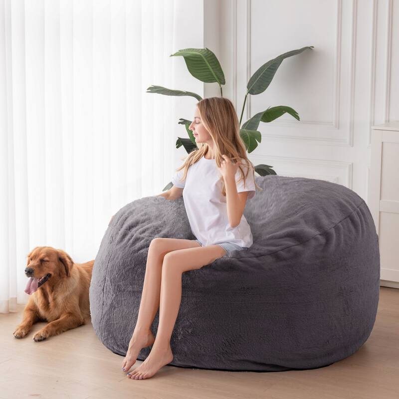 Giant Convertible Bean Bag Chair, Folds from Beanbag to Floor Mattress Bed