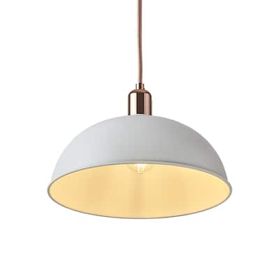 Simple style White iron 1 Lt pendant 14 inch