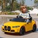 preview thumbnail 9 of 7, 12V BMW M4 Licensed Kids Electric Car with Parent Remote Control, Suspension, LED Lights & Soft Start (Yellow)