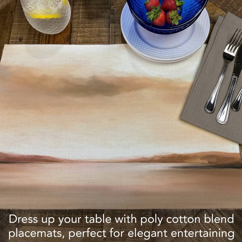 Amber Shore 4-Pack Poly-Cotton Blend Placemats Manufactured in The USA Machine Washable Dryer Safe