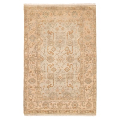 ECARPETGALLERY Hand-knotted Royal Oushak Light Blue Wool Rug - 4'0 x 6'1