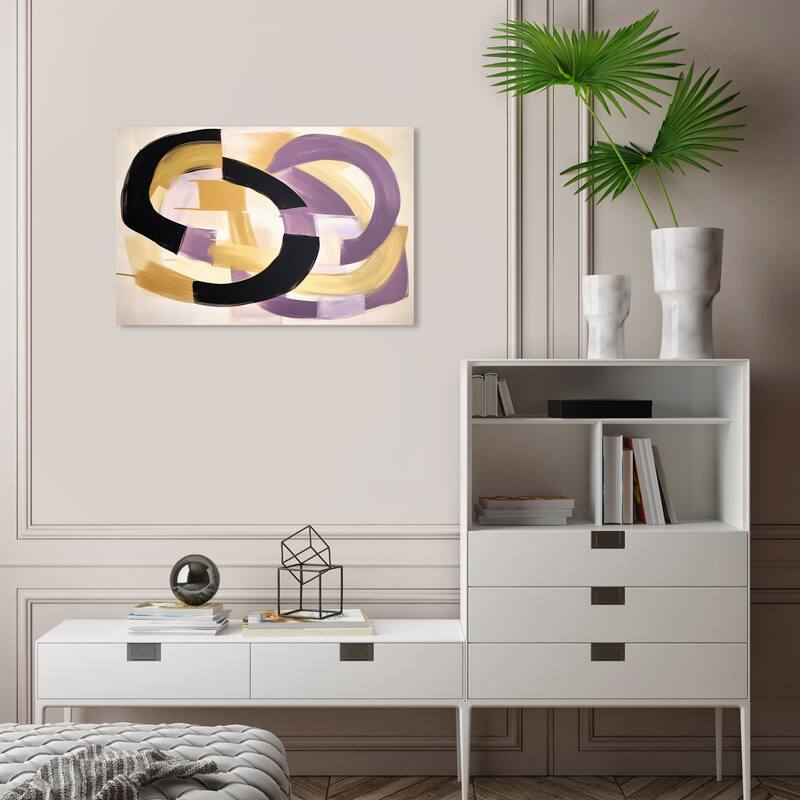 Wynwood Studio Canvas Abstract My Bangles in Abstract Purple and Light Purple Modern & Contemporary Wall Art Canvas Print - 24 x 16