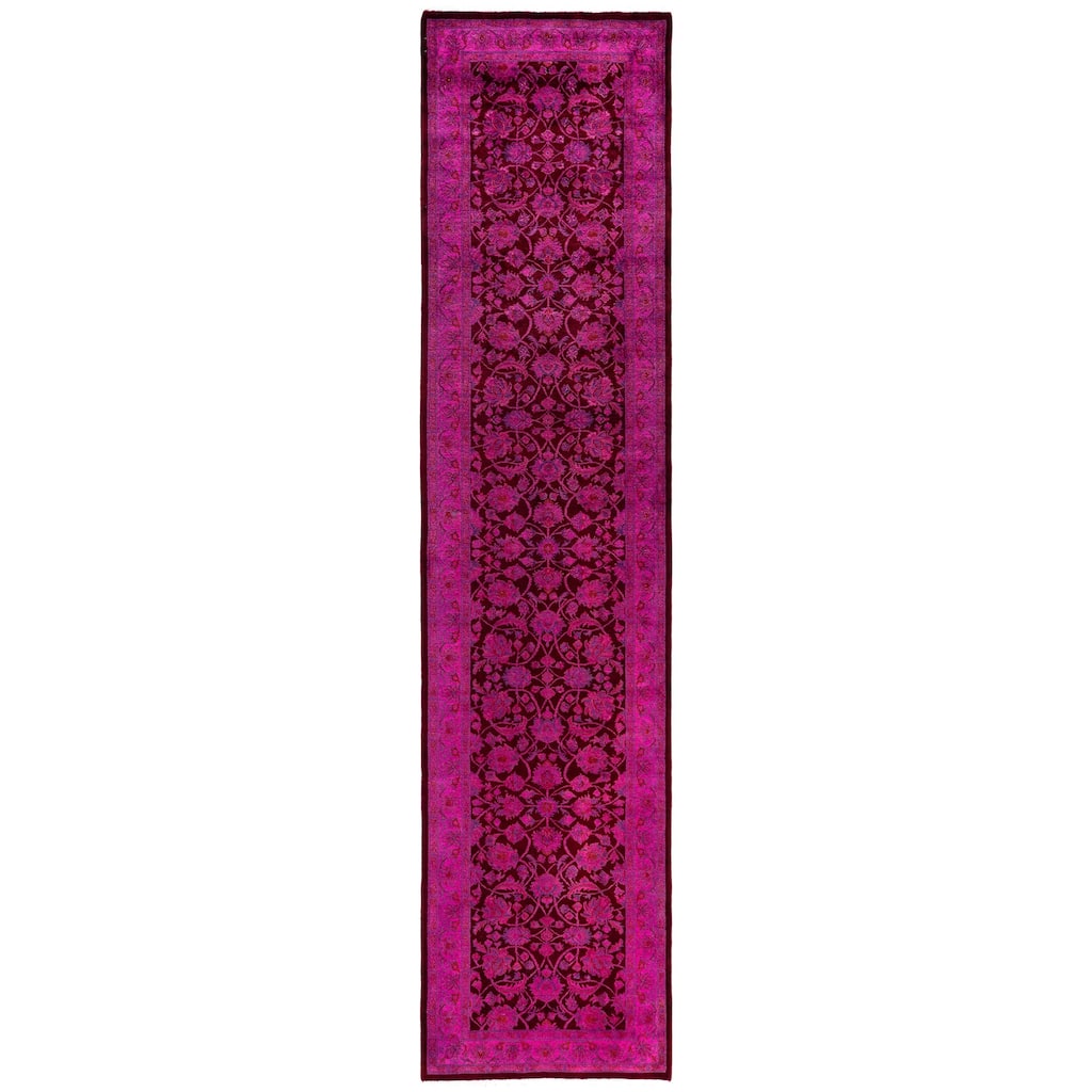 Overdyed One-of-a-Kind Hand-Knotted Area Rug - Pink - 2' 7" x 11' 3"