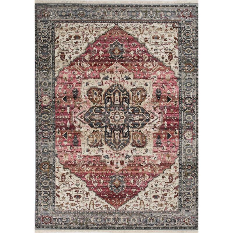 HomeRoots Medallion Modern Rectangle Area Rug - 5' X 8'