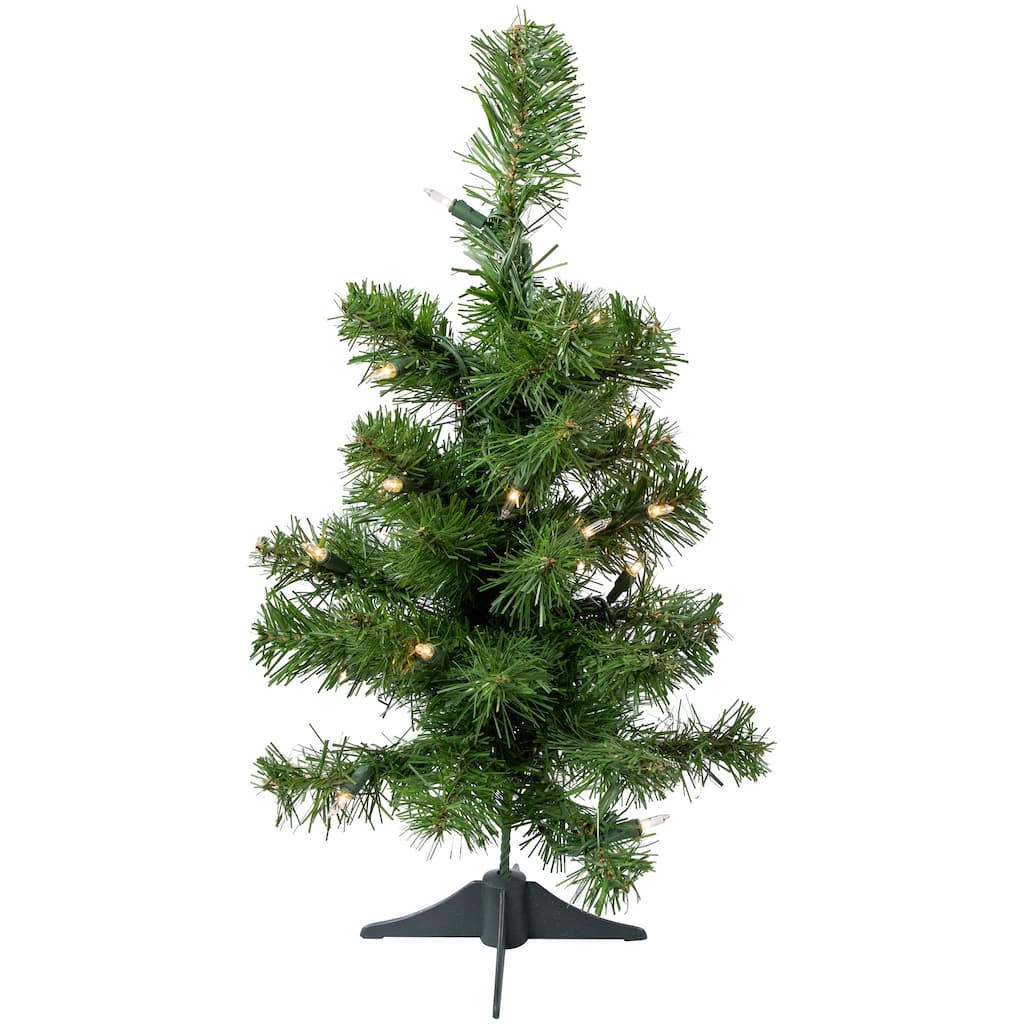18" Medium Blackwater Fir Artificial Christmas Tree Clear Lights - 1.5 Foot