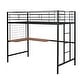 preview thumbnail 10 of 12, Twin Metal Loft Bed with Desk and Metal Grid, Space-saving, Black