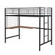 preview thumbnail 9 of 11, Twin Metal Loft Bed with Integrated Desk and Decorative Grid , Sturdy Construction with