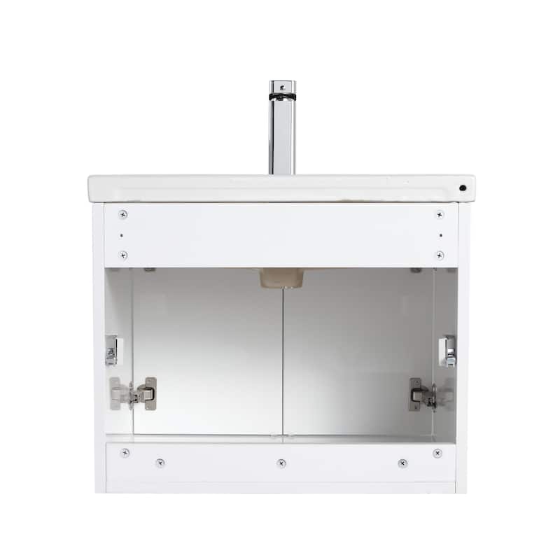 Blossom 24" Wall-Mounted Floating Bathroom Vanity with Ceramic Sink