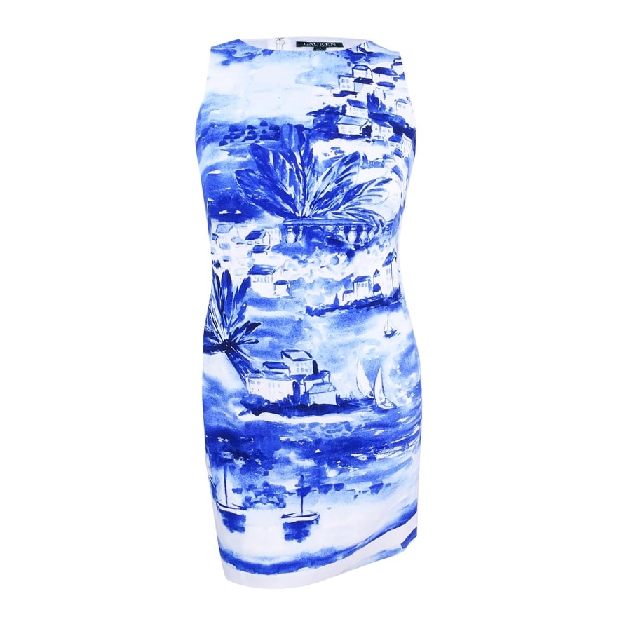 white printed crepe dress