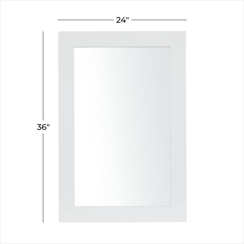 Wooden Rectangular Minimalistic Room Wall Mirror - White or Black - Roche River Decor