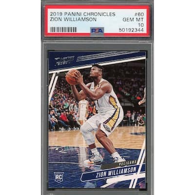 Zion Williamson 2019 Panini Chronicles Basketball Rookie Card RC #60 Graded PSA 10 GEM MINT - 8'6" x 11'6"