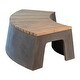 Ezra 67-inch Indoor-Outdoor Curved Concrete and Teak Bench - N/A - Bed ...