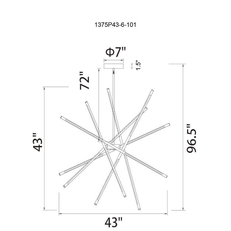 Oskil LED Integrated Chandelier With Black Finish
