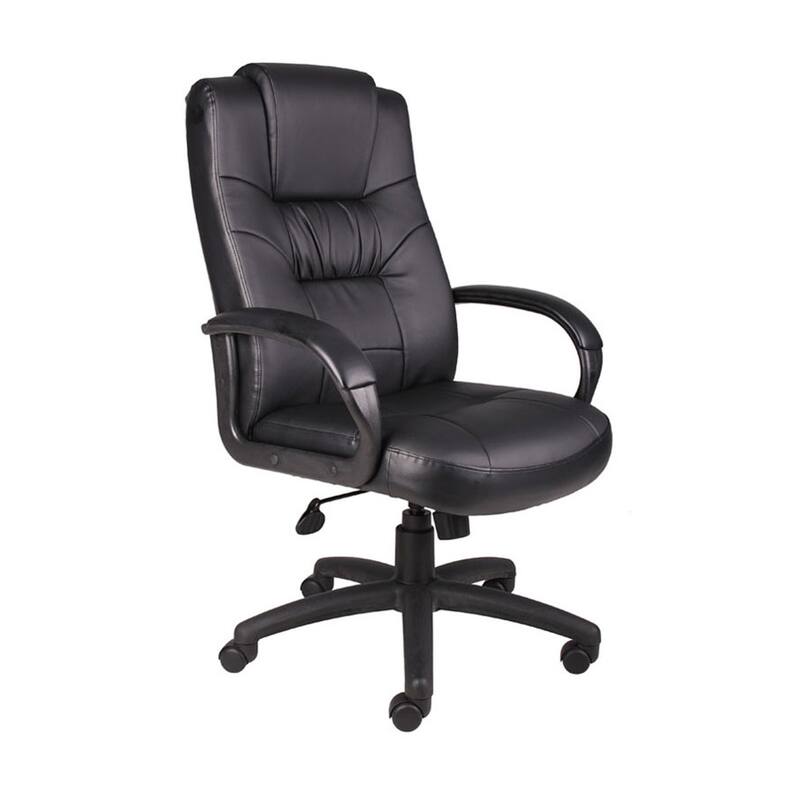 Mala Executive High Back Chair, Black Faux Leather, Lumbar Support