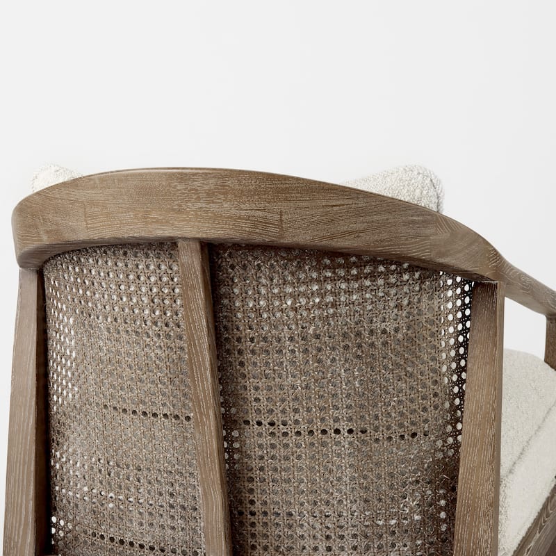 Landon Wood and Fabric w/Cane Accent Chair
